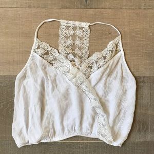 Wet Seal White Lace Cropped Top